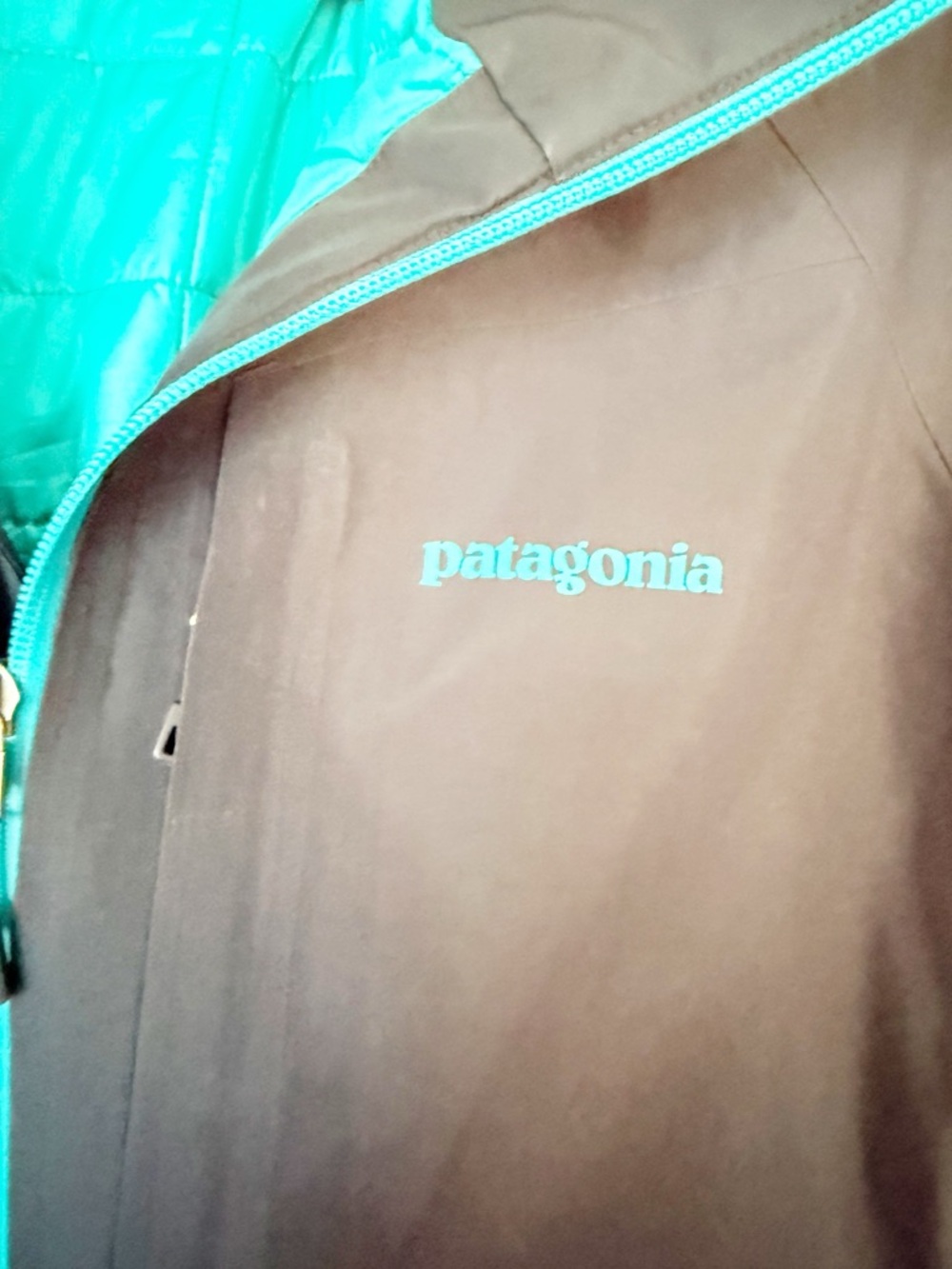 Patagonia Gore-Tex Waterproof Insulated Ski Snowboard Jacket Blue Teal Women’s L - Picture 7 of 10